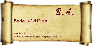Bade Alóma névjegykártya